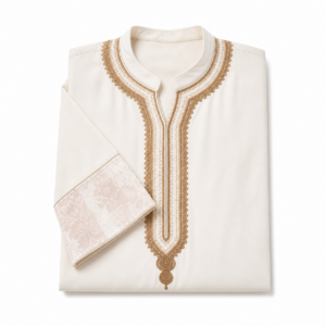 Crepe Kaftan – Berber Cream Occasion Wear