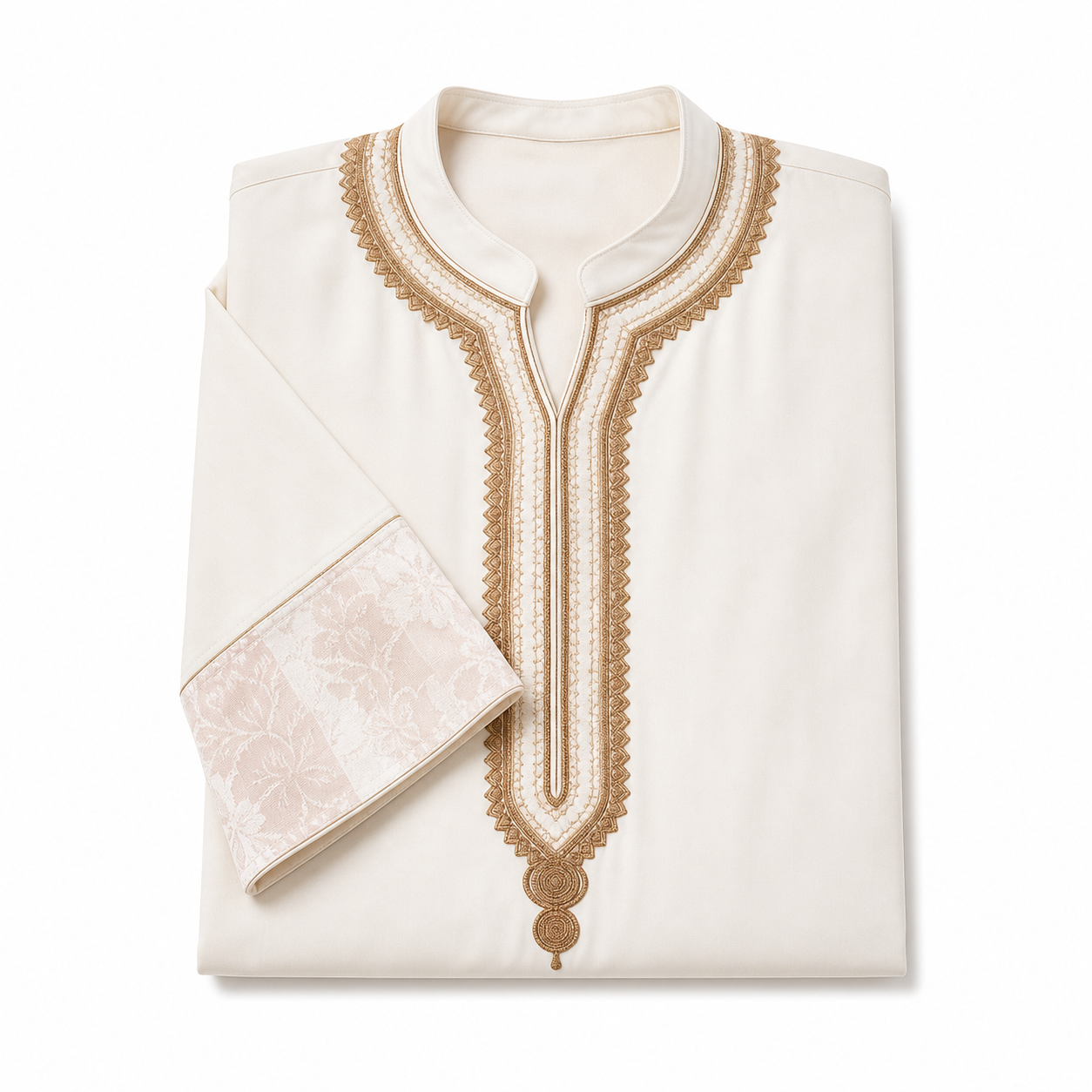 Crepe Kaftan - Berber Cream Occasion Wear
