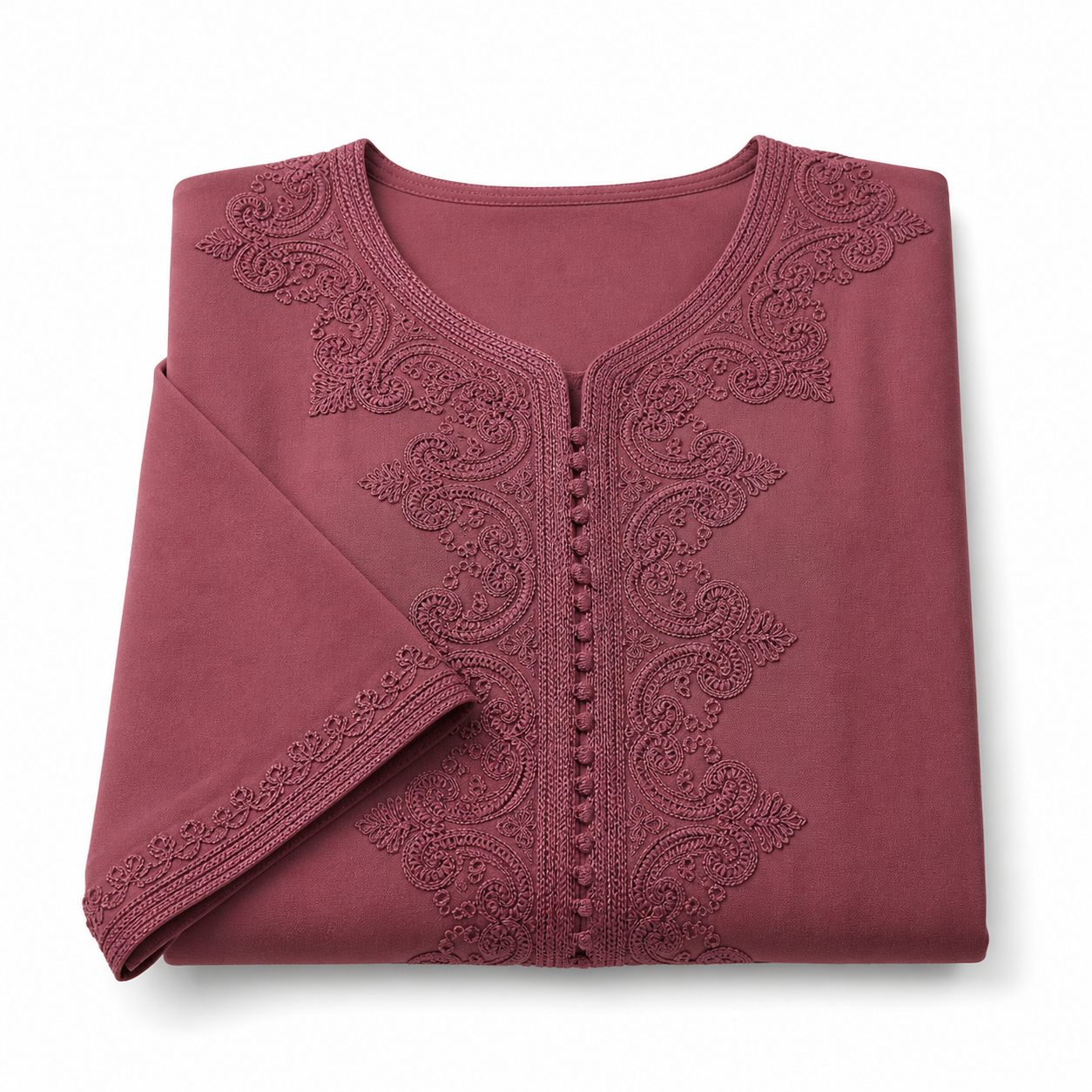 Crêpe Kaftan - Korean Crêpe Embroidered Ceremony Style