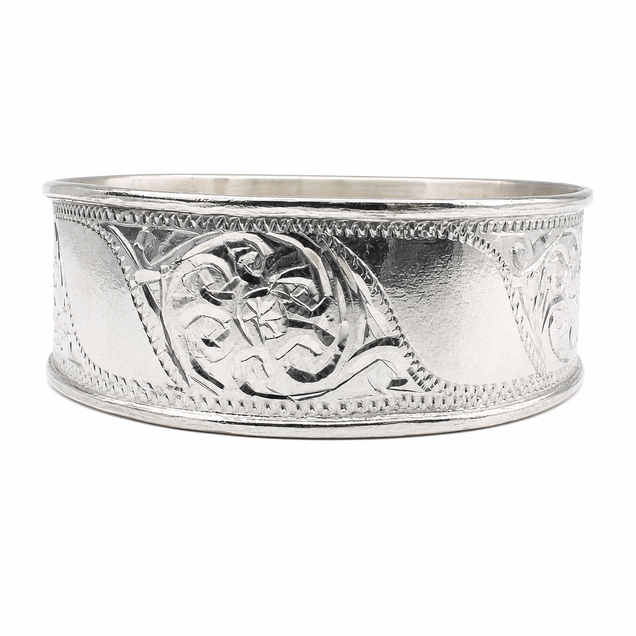 Cuff Silver Bracelet Handmade Berber Tribal Bangle Ethnic African Tuareg Engraved Simple Sterling