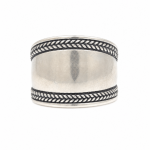 Dome Bali Wide Statement Sterling Silver Band Ring: Handmade Amazigh Tribal Jewelry