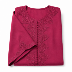 fuchsia Kaftan – Flowing Tonal Embroidery Ceremony Style