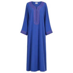 Gandoura Djellaba – Blue Embroidered Amazigh Occasion Wear
