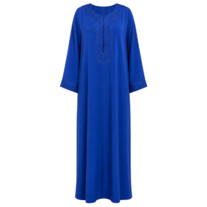 Gandoura Djellaba – Royal Blue Embroidered Traditional Style