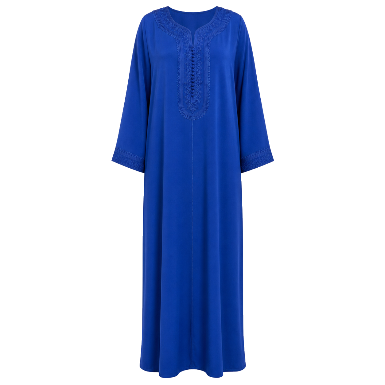 Gandoura Djellaba - Royal Blue Embroidered Traditional Style