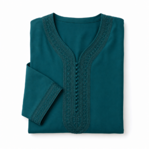 Gandoura Dress – Aakad Button Embroidered Comfort Style