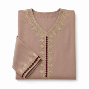 Gandoura Dress – Beige Cultural Occasion Wear
