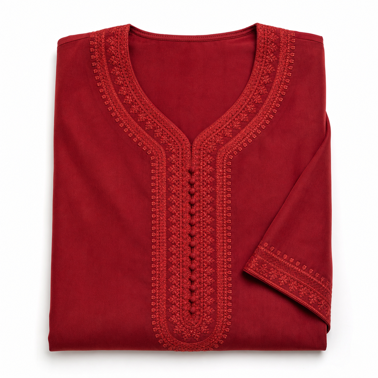Gandoura Dress - Embroidered Comfort Style