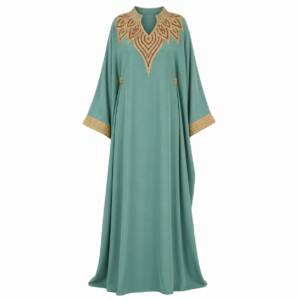 Gandoura Kaftan – Turquoise Motif Occasion Wear