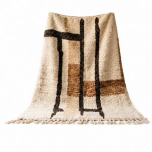 Hand-Knotted Beni Ourain Rug – Authentic Berber Wool, Shag Tribal Carpet
