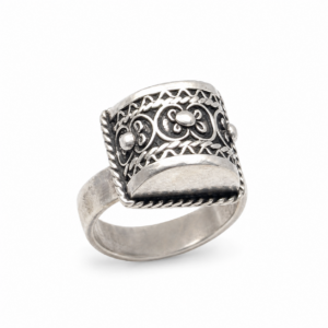 Handmade Antique Berber Pyramids Sterling Silver Tuareg Ring: Ethnic Tribal Jewelry Rings