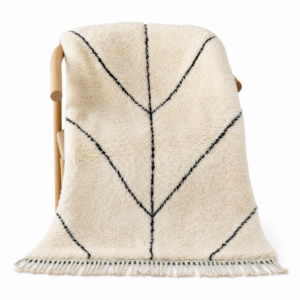 Handmade Berber Carpet Ivory & Black