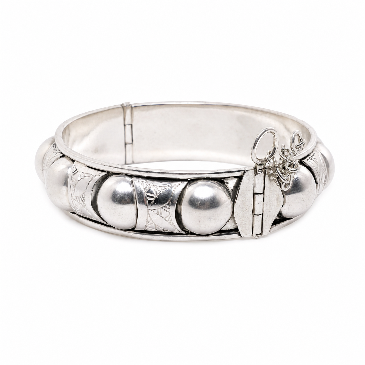Handmade Berber Cuff: Engraved Sterling Silver Bracelet