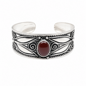Handmade Berber Plated Silver Cuff Bracelet: Tribal Jewelry