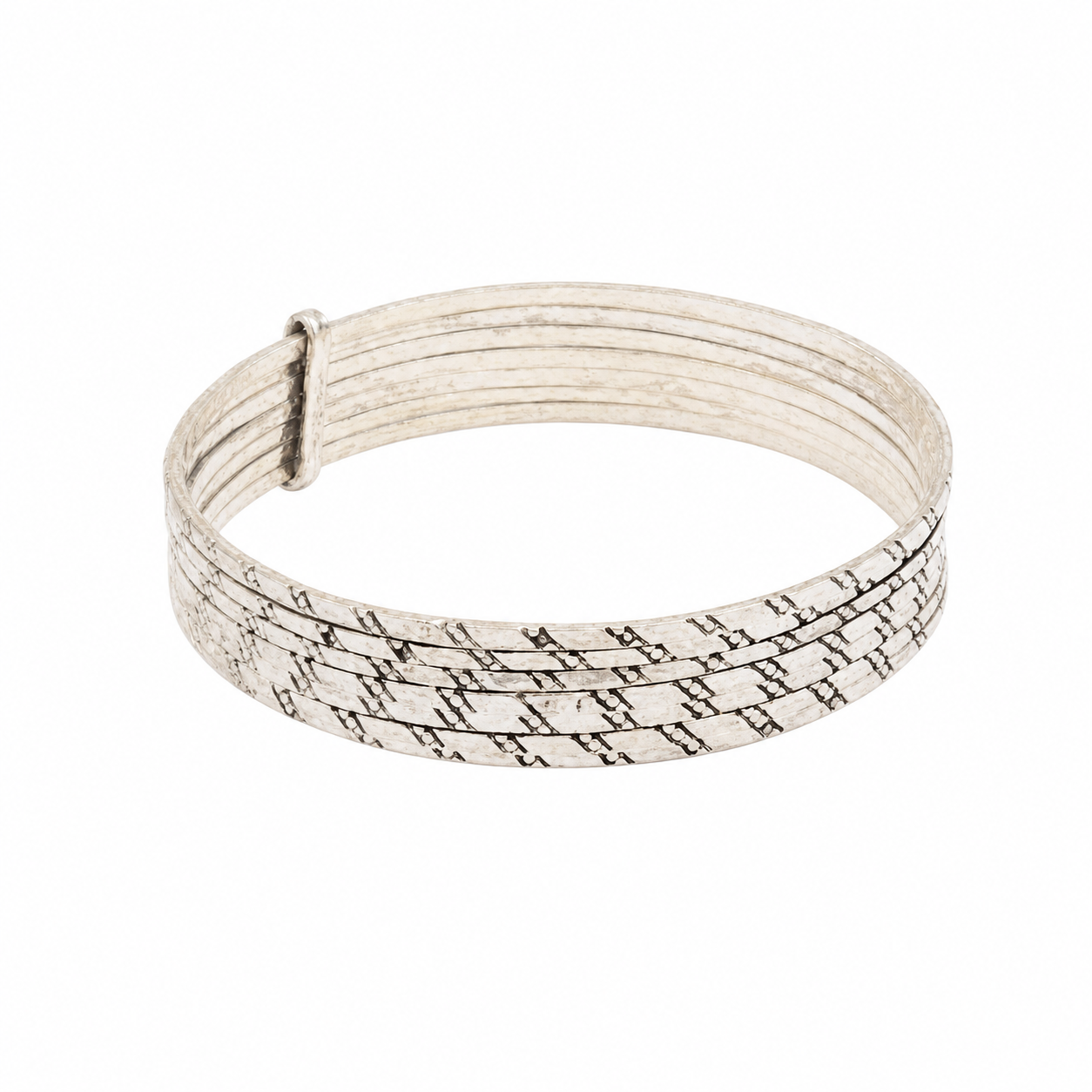 Handmade Berber Silver Cuff Bracelet: Tribal Boho Jewelry