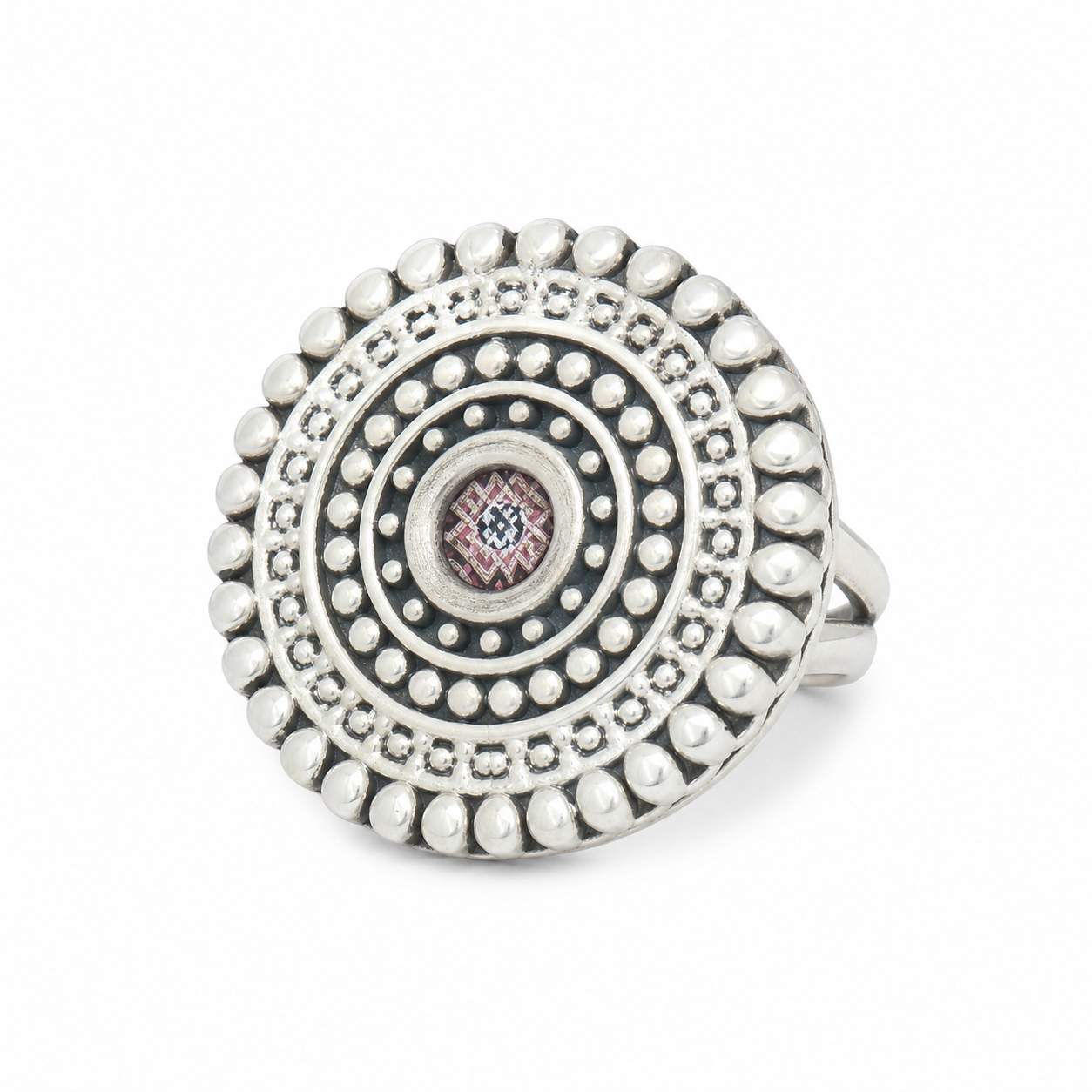 Handmade Berber Silver Plated Ring: Tribal Jewelry