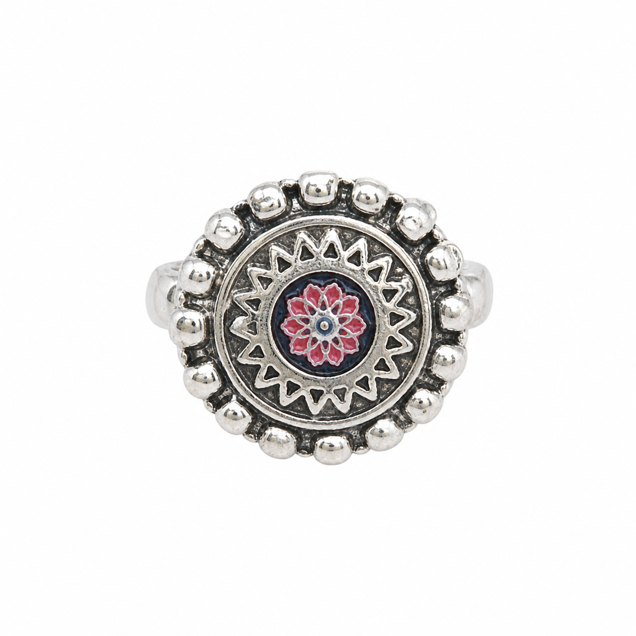 Handmade Berber Silver Plated Ring: Tribal Jewelry