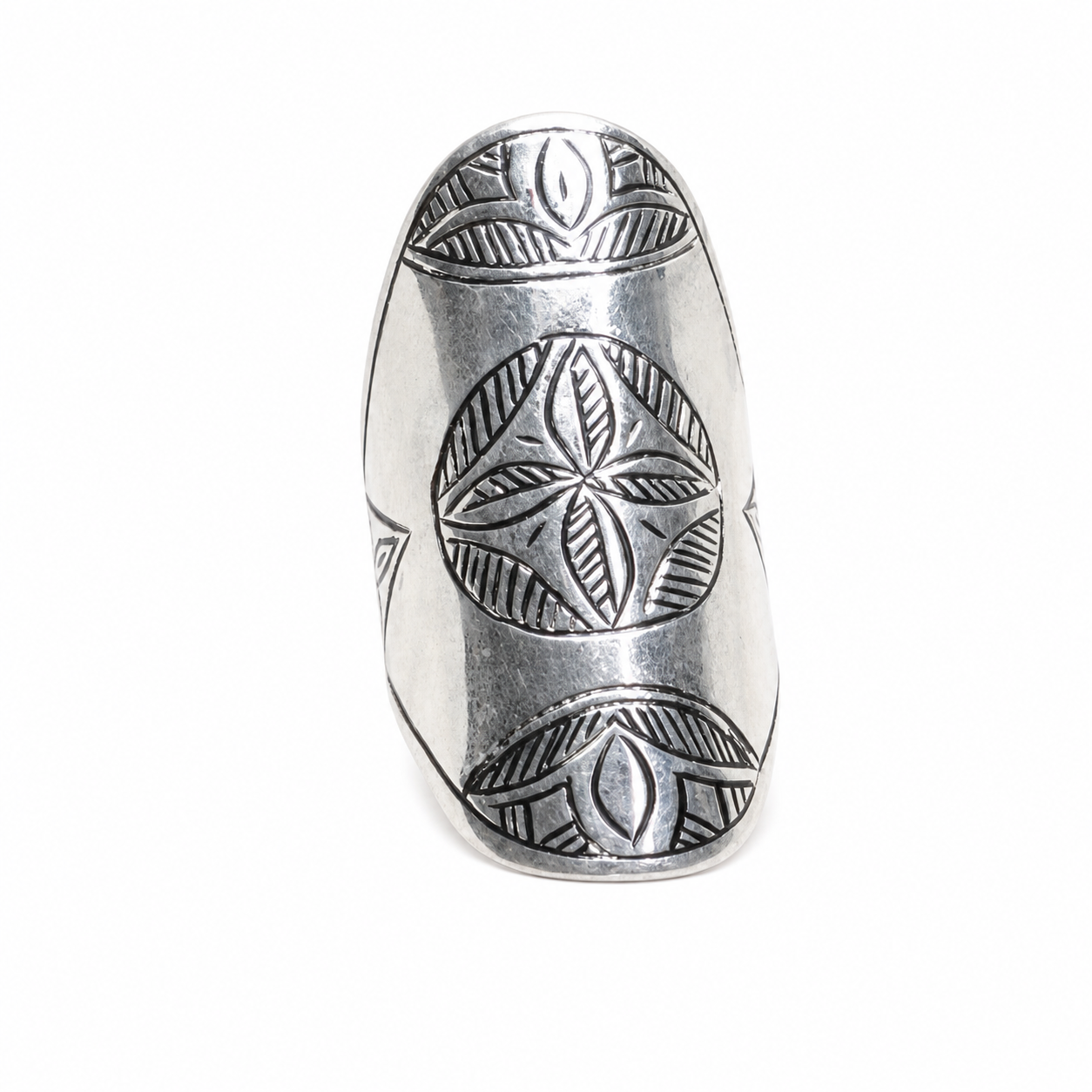 Handmade Berber Silver Ring: Tuareg Sterling African Long Engraved Tribal Ethnic Boho Jewelry