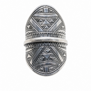 Handmade Berber Sterling Silver Ring: Bohemian Ethnic Jewelry, US Size 9