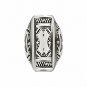 Handmade Berber Sterling Silver Ring: Engraved Boho Tribal Jewelry, Size 8