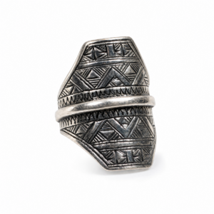 Handmade Berber Sterling Silver Ring: Tribal Engraved Jewelry, US Size 8