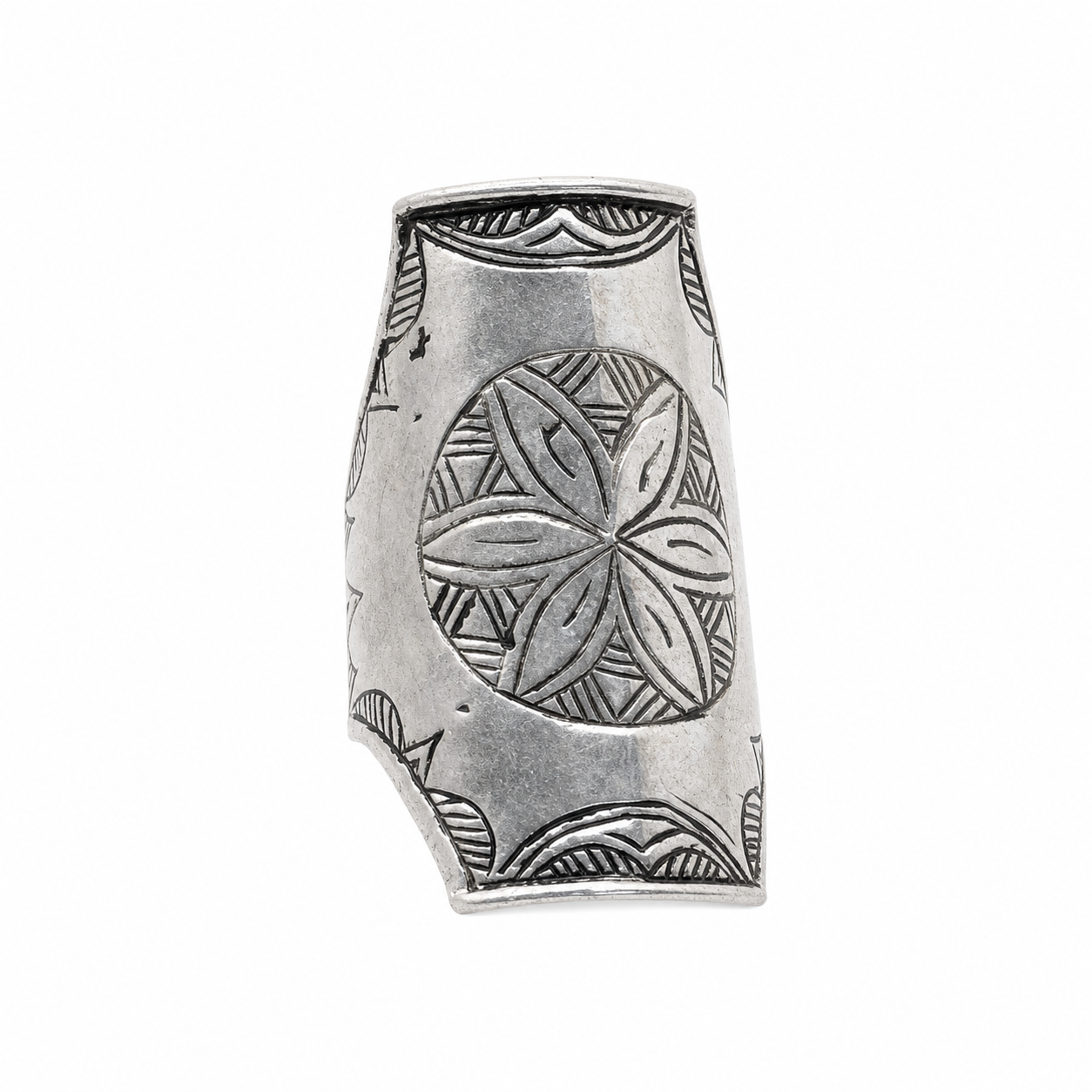 Handmade Berber Sterling Silver Ring: Tuareg African Long Engraved Tribal Ethnic Boho Jewelry