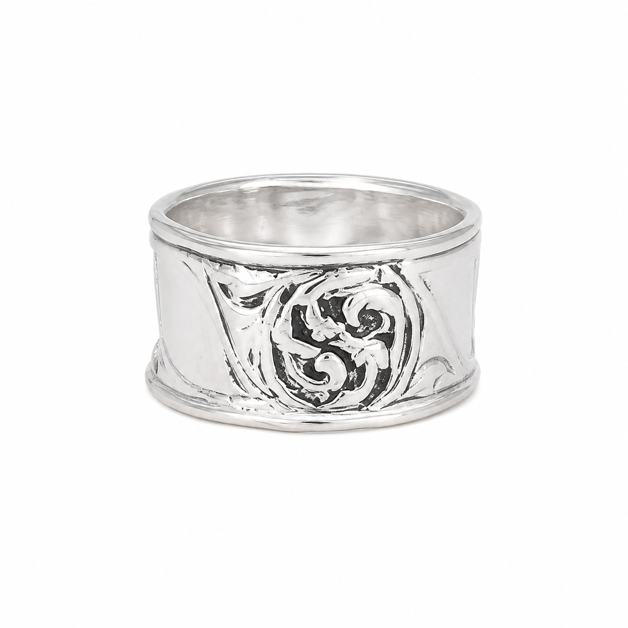 Handmade Berber Sterling Silver Wide Band Ring: Tribal statement Simple Jewelry