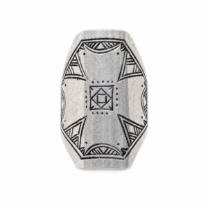Handmade Engraved Cross Sterling Silver Tuareg Ring: Berber Tribal Jewelry 9 US / 60 EU