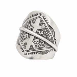 Handmade Sterling Silver Berber Amazigh Yaz Ring: Tribal Tuareg Jewelry, Size 56 EU