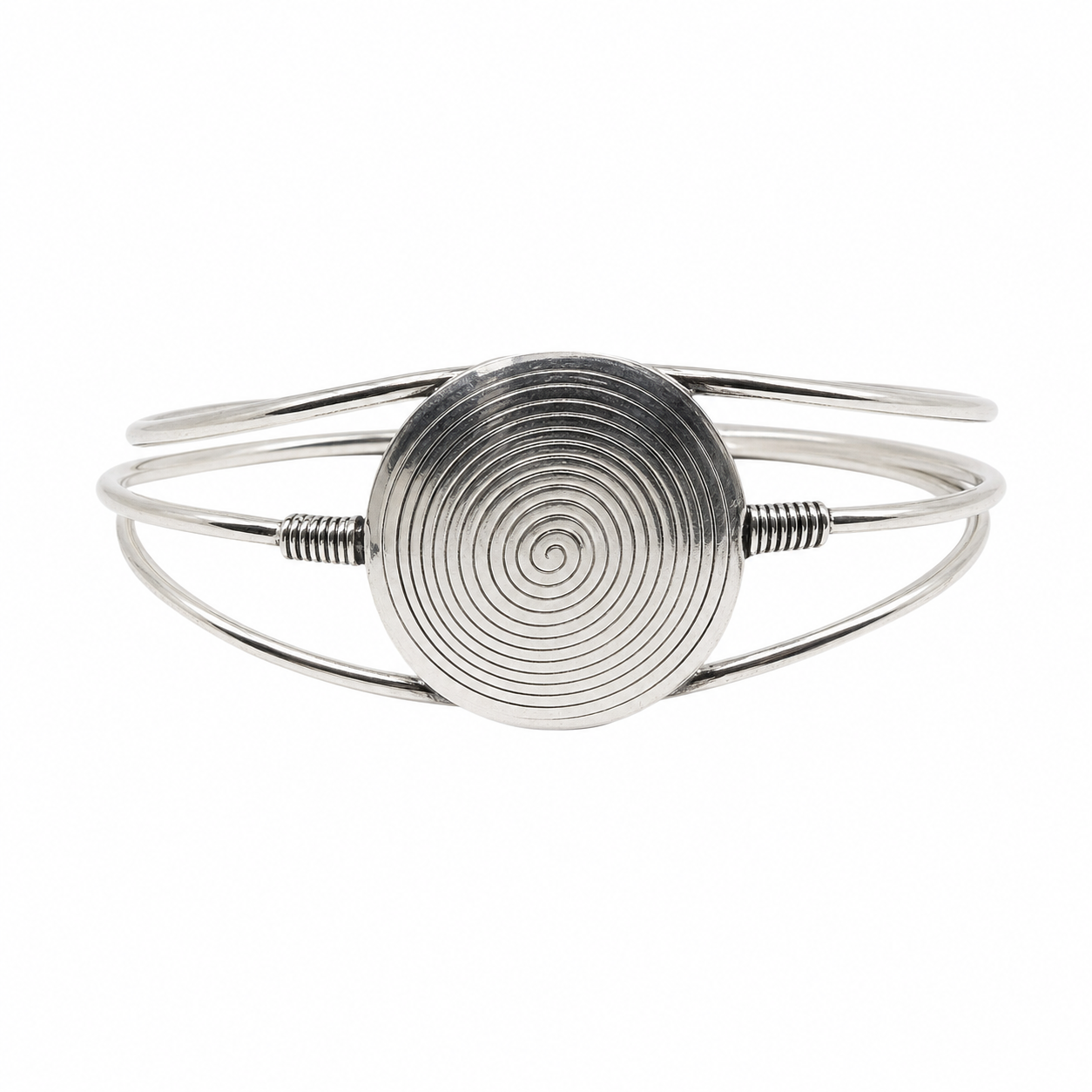 Handmade Sterling Silver Berber Bracelet: Engraved Bangle