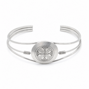 Handmade Sterling Silver Berber Bracelet: Engraved Bangle