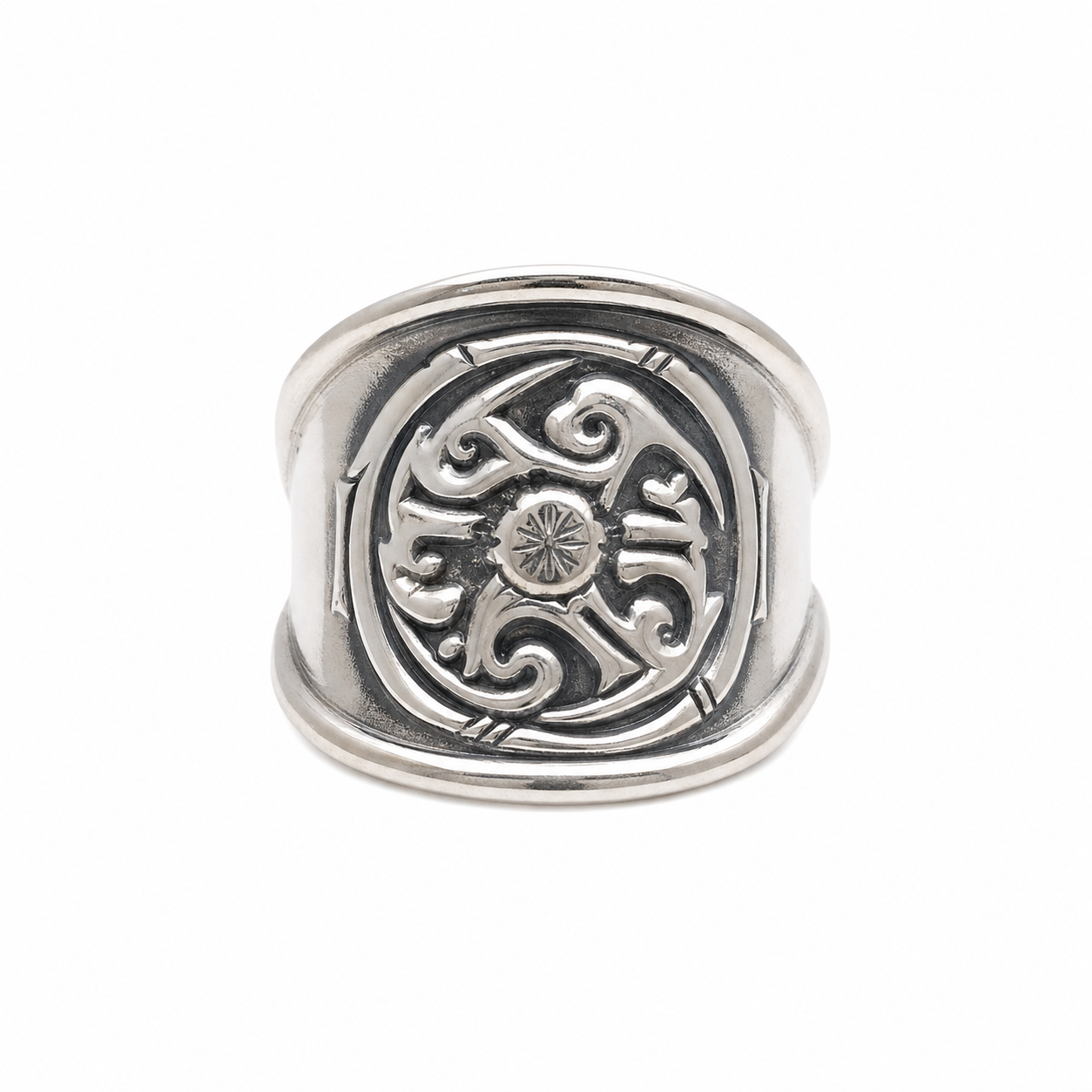 Handmade Sterling Silver Berber Ring: Filigree Engraved Tribal Statement Jewelry