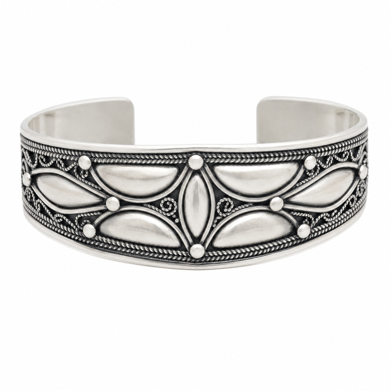 Handmade Sterling Silver Cuff: Berber Tribal Bangle