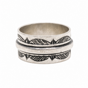 Handmade Sterling Silver Tuareg Band Ring: Engraved Berber Boho Ethnic Tribal Jewelry