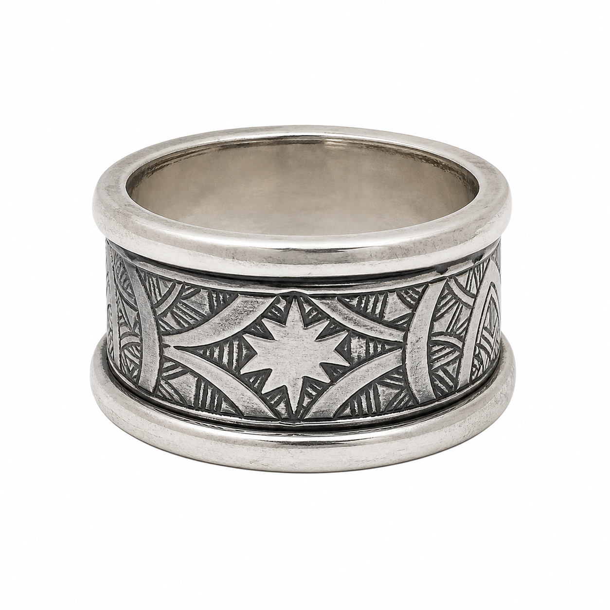 Handmade Sterling Silver Tuareg Ring: Berber Ethnic Tribal African Jewelry Size 7