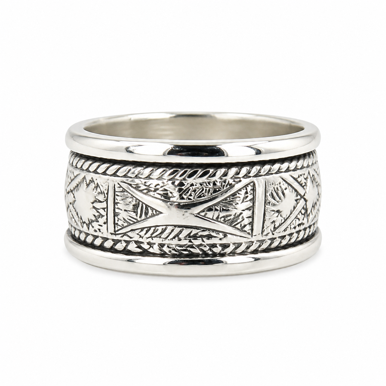 Handmade Sterling Silver Tuareg Ring Berber Tribal Jewelry Size 9 US
