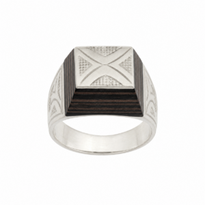 Handmade Sterling Silver Tuareg Ring: Ebony Inlay, Berber Tribal Jewellery
