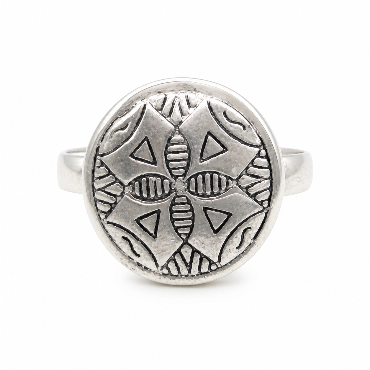 Handmade Sterling Silver Tuareg Ring: Ethnic Boho Berber Tribal Jewelry