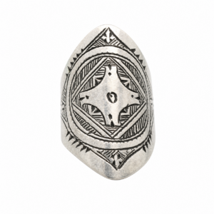 Handmade Sterling Silver Tuareg Ring: Tribal Engraved Boho Ethnic Jewelry (Size 8)