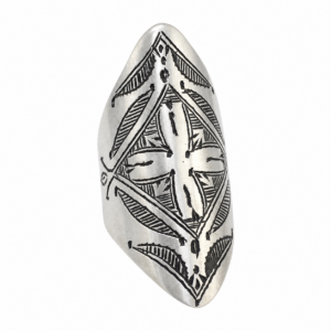 Handmade Sterling Silver Tuareg Ring: Vintage Berber Cross Tribal Jewelry (Size 56 FR / 7.5 US )