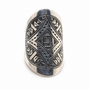 Handmade Tuareg Berber Sterling Silver Ring: Tribal Ethnic Boho Jewelry Size 8 US