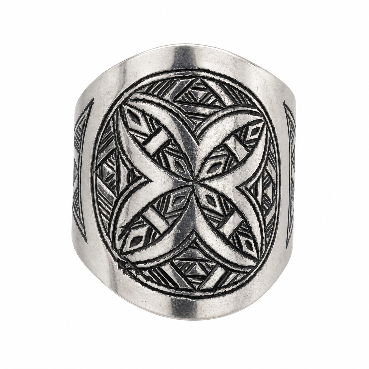 Handmade Tuareg Berber Sterling Silver Ring: Tribal Ethnic Boho Jewelry Size 9 US