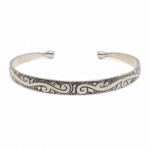 Handmade Tuareg Sterling Silver Bangle: Berber Tribal Jewelry