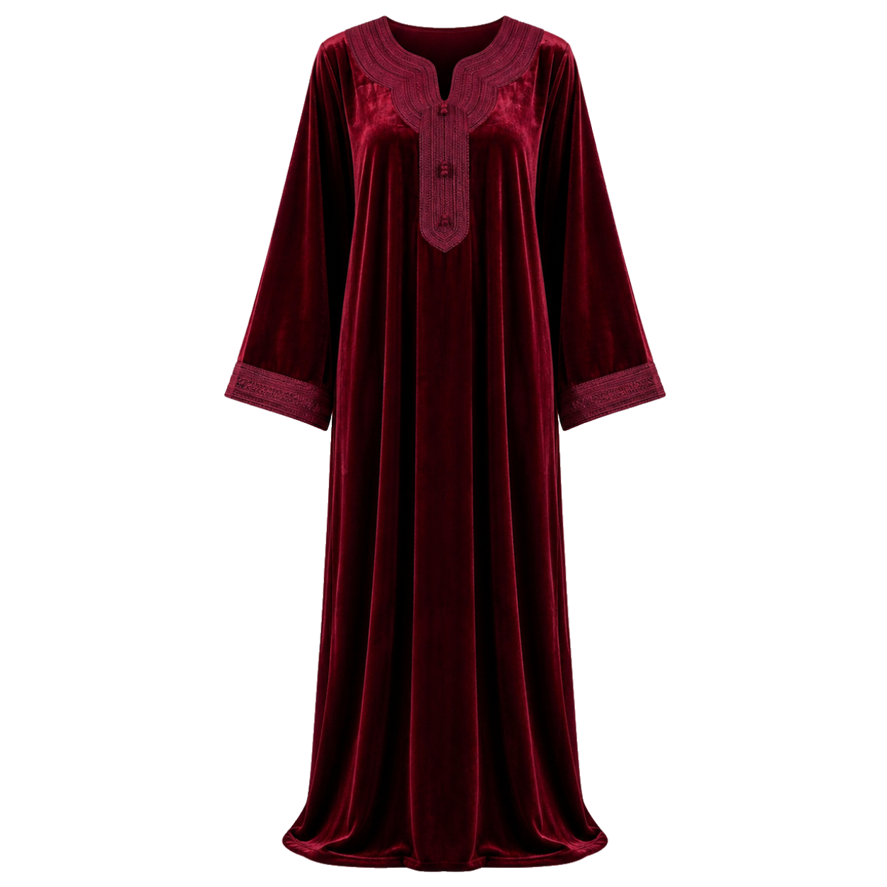 Kaftan - Simple Modern Burgundy Velvet Elegance