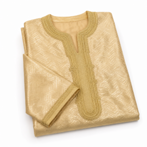 Kamkha Kaftan – Golden Iridescent Ceremony Style