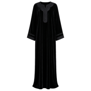 Makhmali Kaftan – Black Velvet Amazigh Occasion Wear