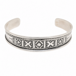 Mali Niger Tuareg Solid Silver Cuff Bracelet: Sterling Berber Bangle Ethnic Tribal Jewelry