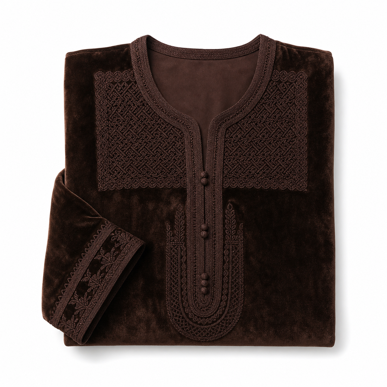Marron Kaftan - Velours Occasion Wear