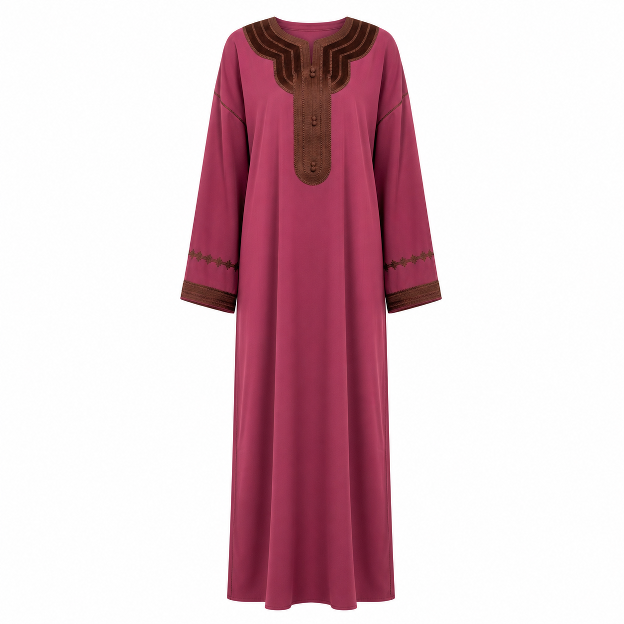 mortadelle Kaftan - Bordeaux Sfifa Marron Ceremony Style