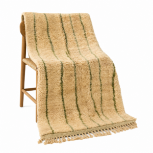 Mrirt Rug – Sandy Sage Green Wool Rug – Handmade Vertical Stripe Rug – Ultra Plush Area Rug – Berber Carpet – Multiple Sizes